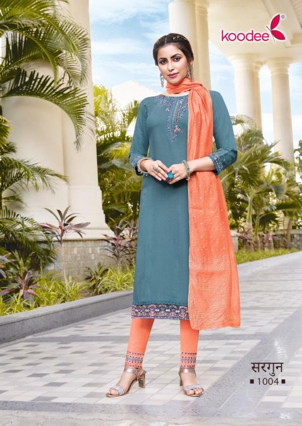 Koodee Sargun 1 Fancy Wear Viscose Kurti Pant With Dupatta Collection